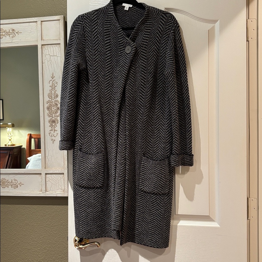 J. Jill Black and Gray Knit Sweater